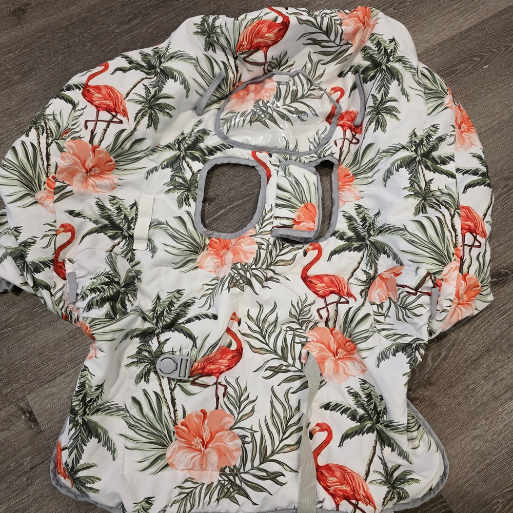 Flamingo and Palm Leaf Car Seat Cover